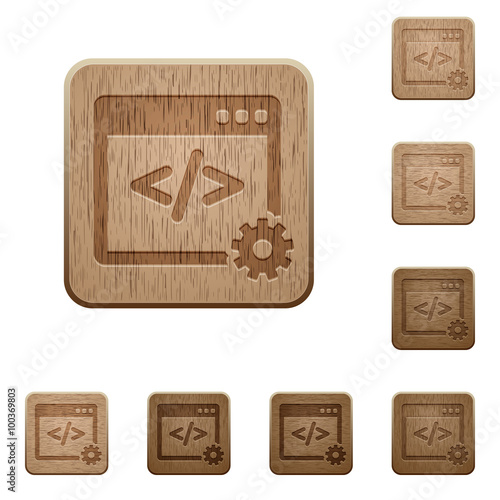 Web development wooden buttons