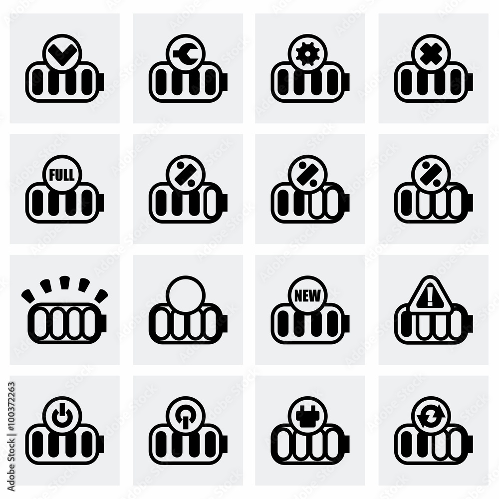 Vector Battery icon set Vector Battery icon set
