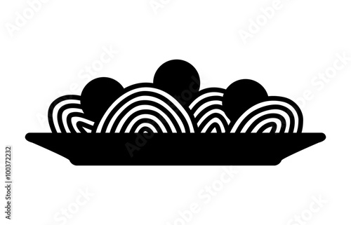Spaghetti and meatballs pasta - Italian food flat icon for apps and websites