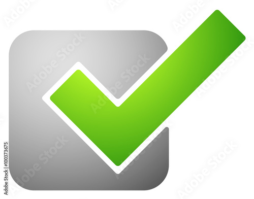 Green check mark, Tick symbol, icon. Vector illustration.