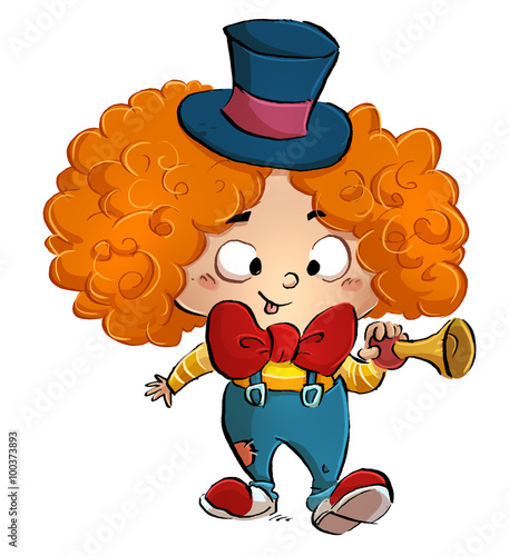Plakat niño con disfraz de payaso