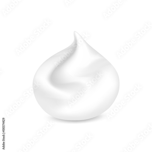 Vector White Foam Cream Mousse Soap Lotion Isolated on Background