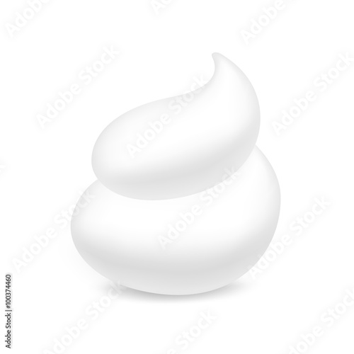 Vector White Foam Cream Mousse Soap Lotion Isolated on Background