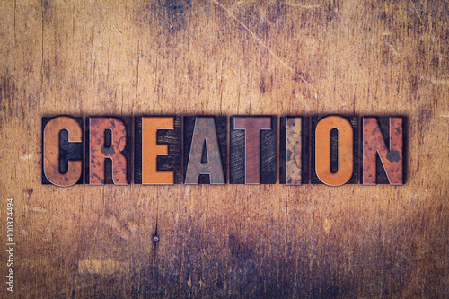 Foto Creation Concept Wooden Letterpress Type