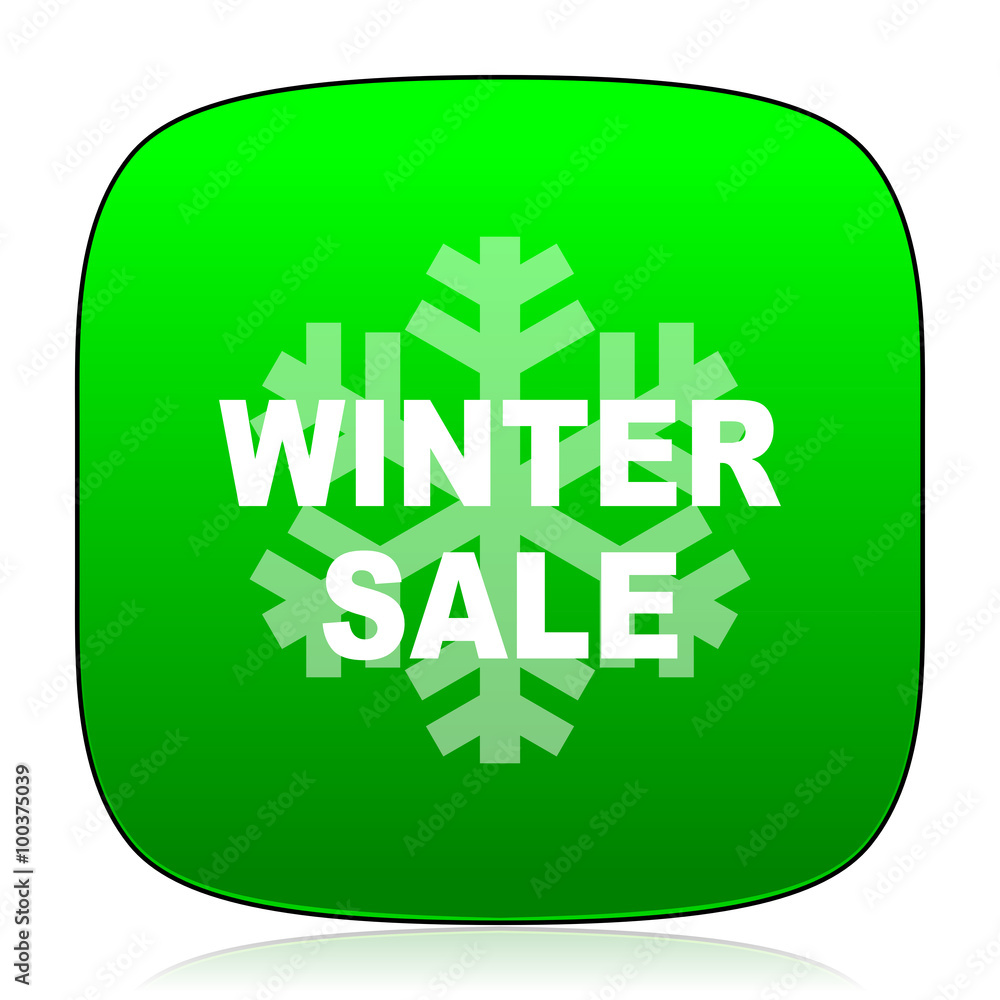 winter sale green icon for web and mobile app winter sale green icon for web and mobile app
