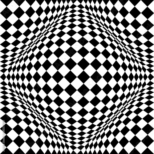 Abstract checkered seamless pattern with 3d salient, protuberant