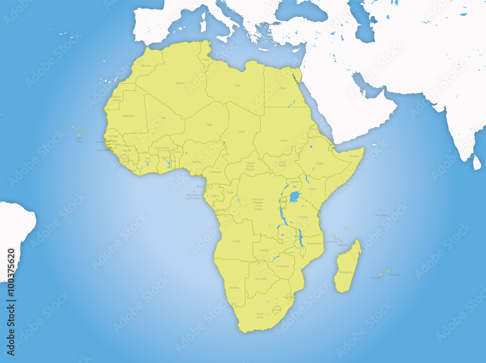 Carte Afrique et frontières