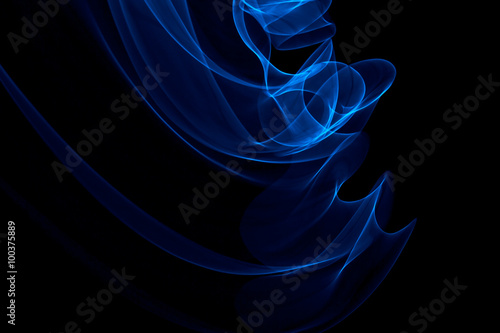 Glowing abstract curved blue lines