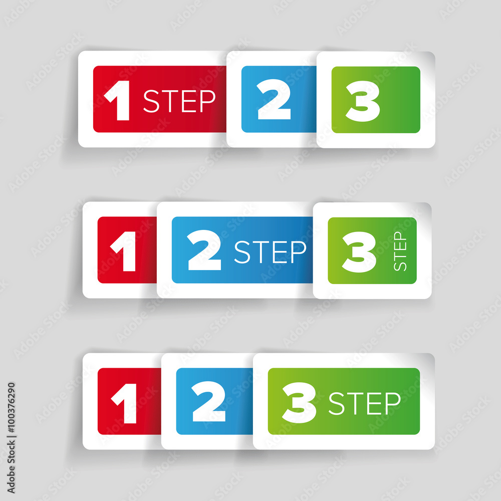 One two three - progress steps vector label One two three - progress steps vector label