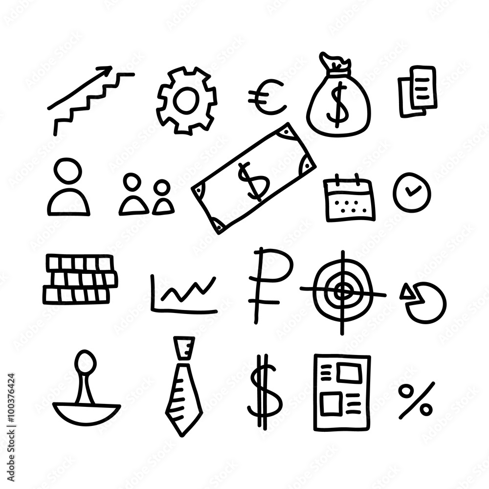Fototapeta premium business doodles icon.vector illustration.