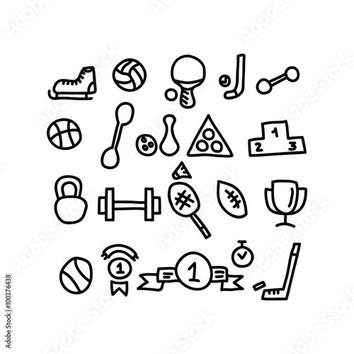 sport doodles icon.vector illustration.