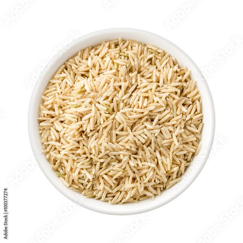 Картината върху платно Brown Basmati Wild Rice in a ceramic bowl