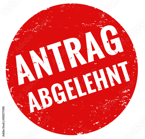 Antrag abgelehnt Stempel rot grunge