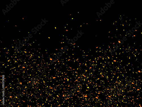  abstract gold paint splatter brush black Background.
