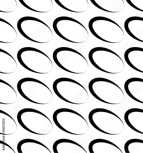 Seamless monochrome pattern with slanted oval shapes.