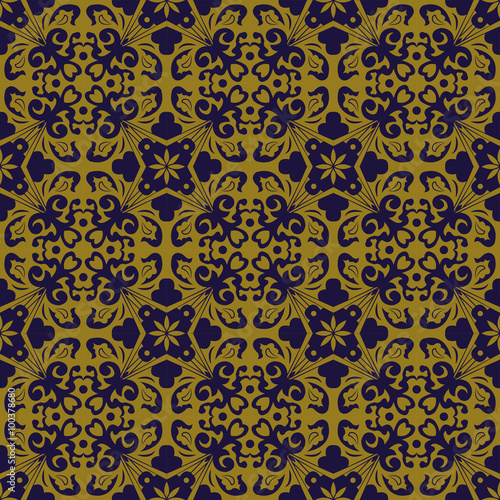 Elegant antique background image of spiral leaf kaleidoscope pattern. 