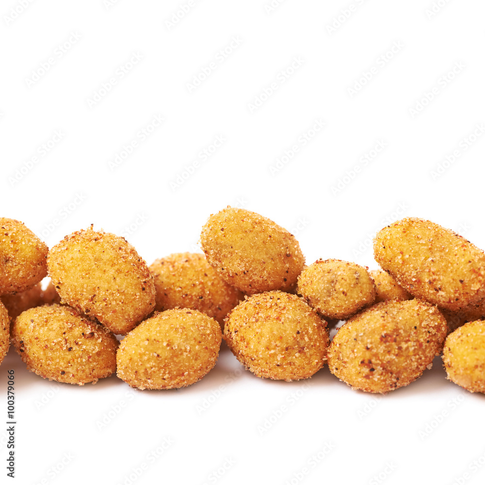 Line of crunchy coated nuts Line of crunchy coated nuts