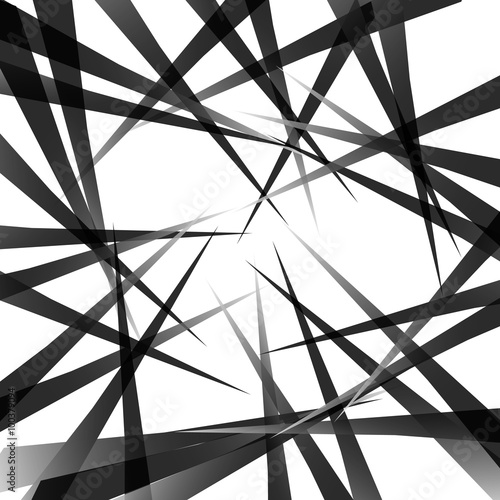 Random pointed lines. Edgy, grayscale background, pattern. Vecto