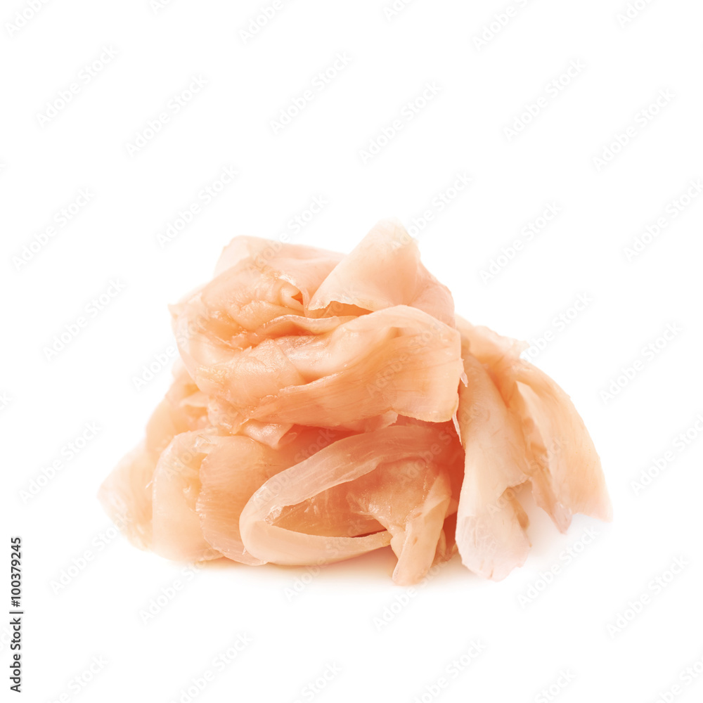 Pile of pickled ginger isolated Pile of pickled ginger isolated