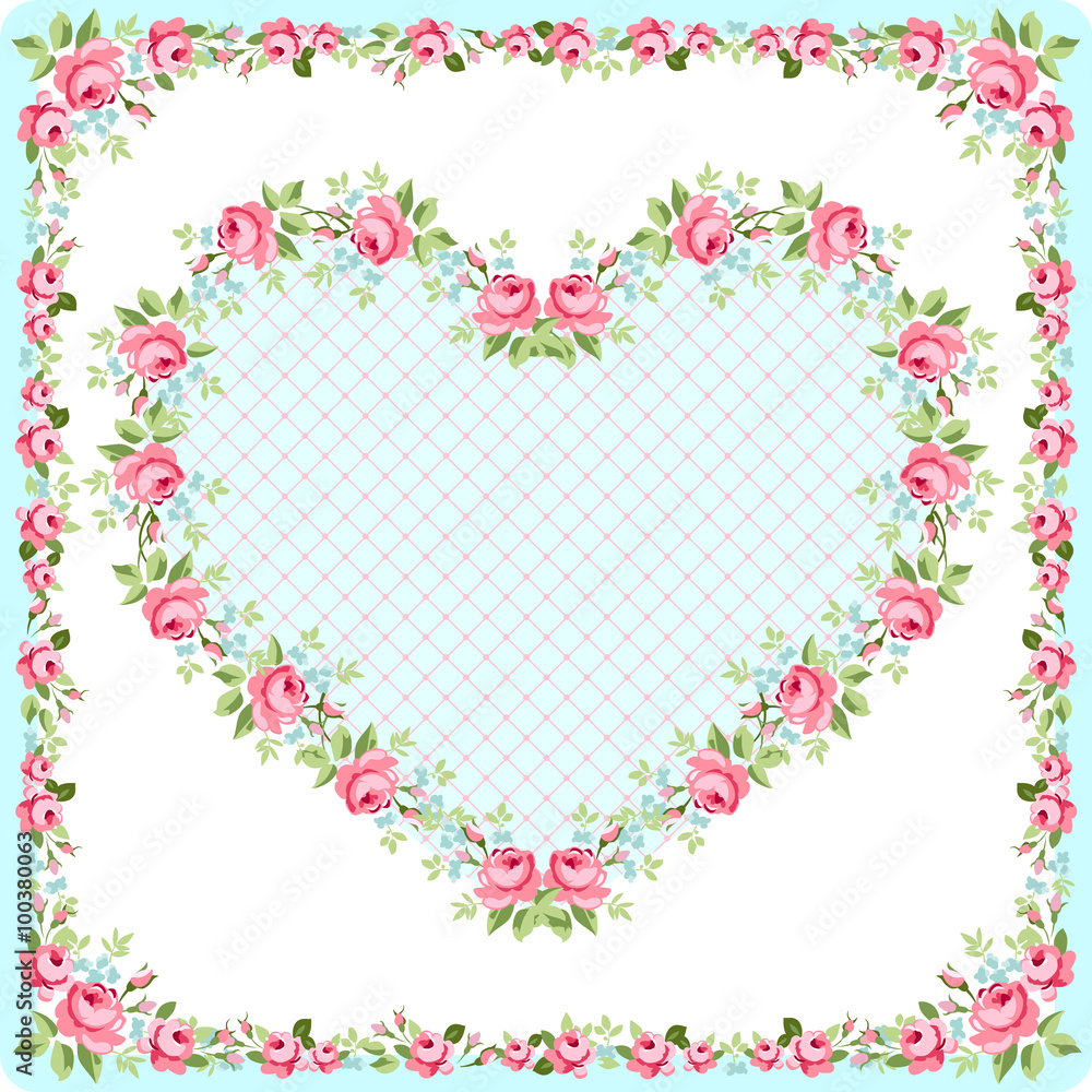 Template greeting card for Mother Day or Valentine Day