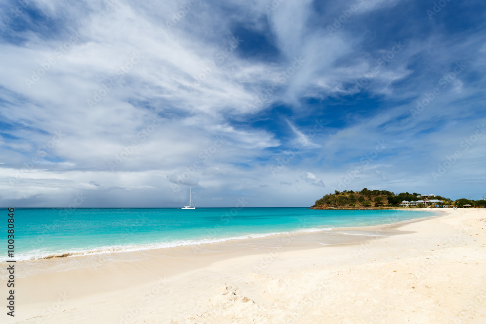 Idyllic beach at Caribbean