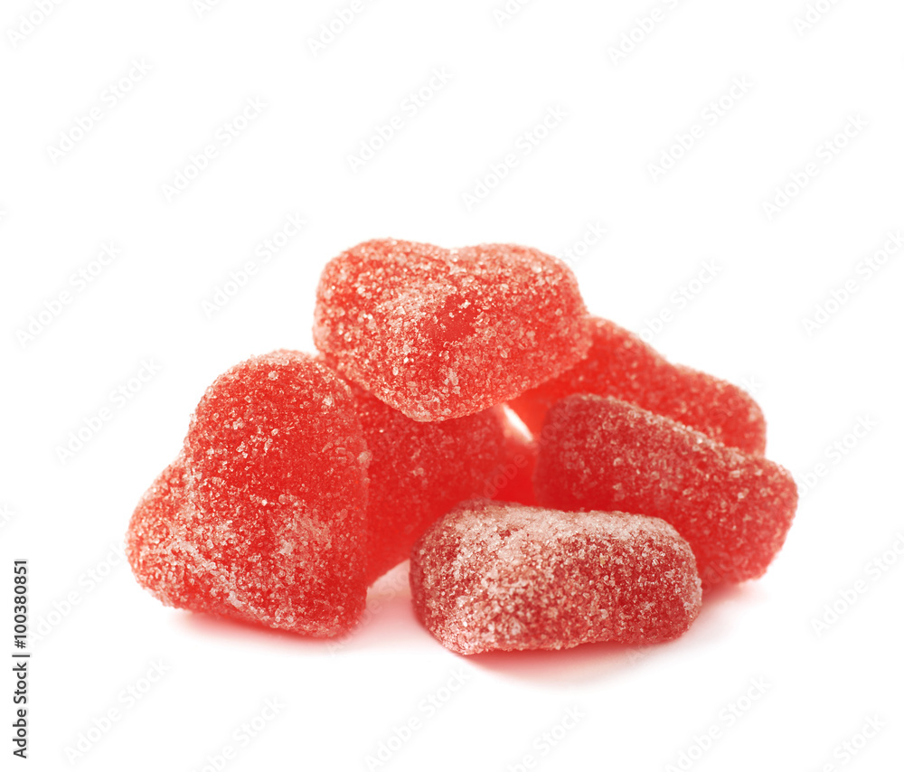 Red heart shaped candy isolated Red heart shaped candy isolated