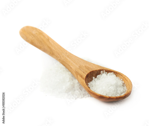 Wooden spoon over the salt