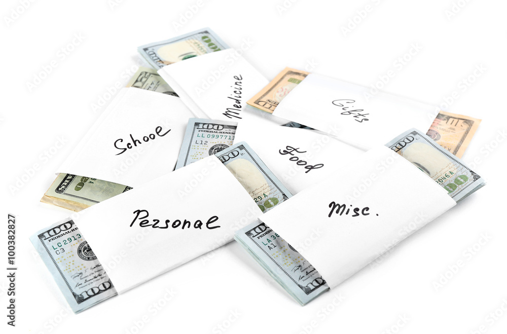 Rolls of money for needs isolated on white background Rolls of money for needs isolated on white background