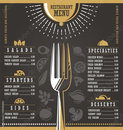 Restaurant menu design