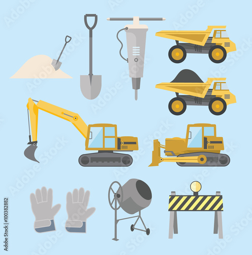 Construction equipment and machinery. EPS8.