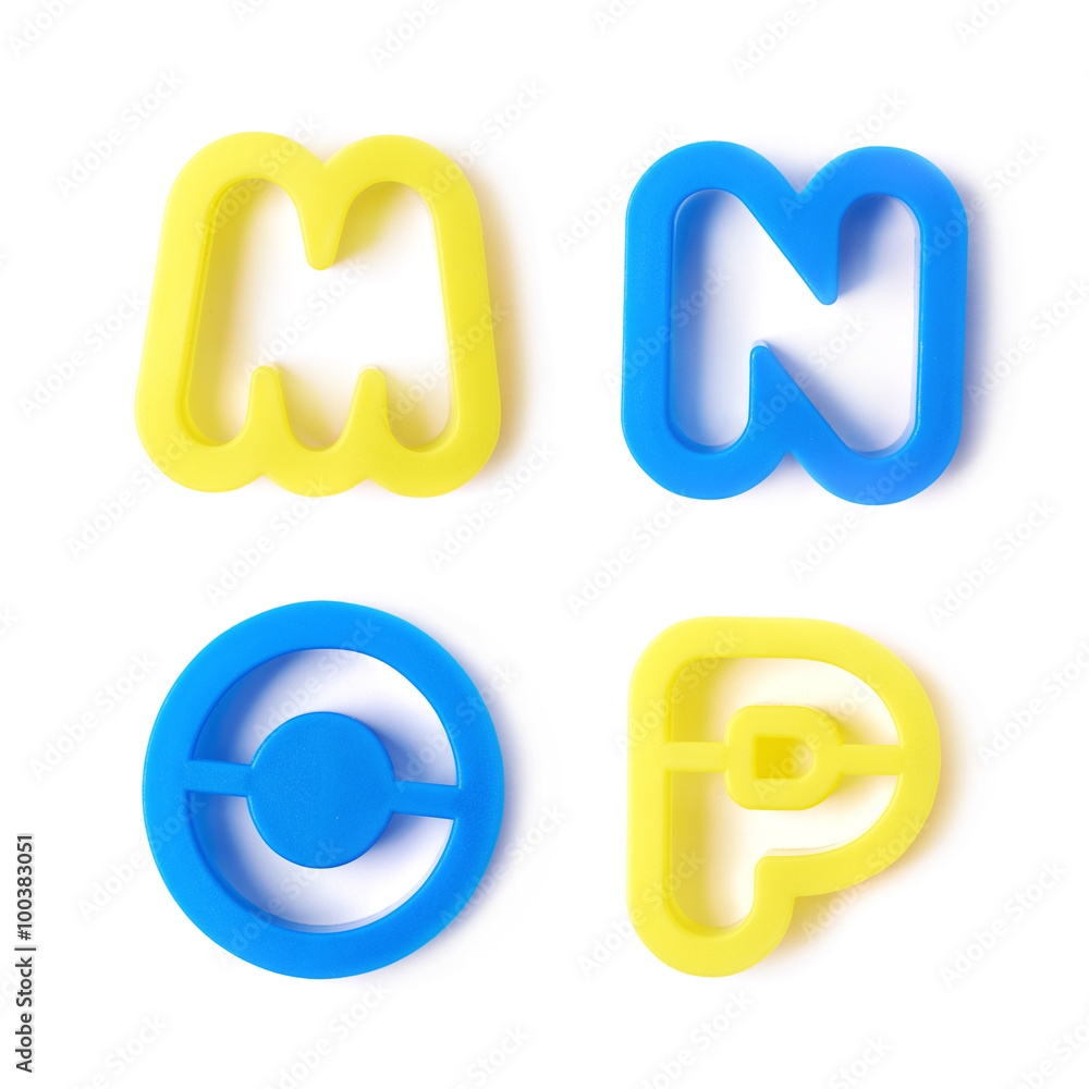 Set of plastic form letters isolated Set of plastic form letters isolated