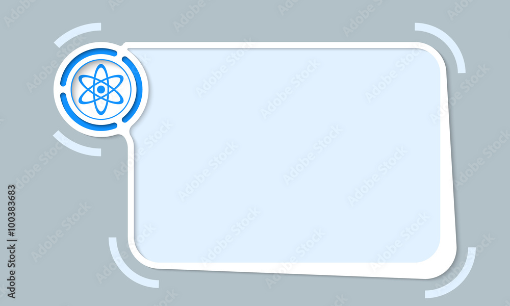 White abstract frame for your text and science icon White abstract frame for your text and science icon