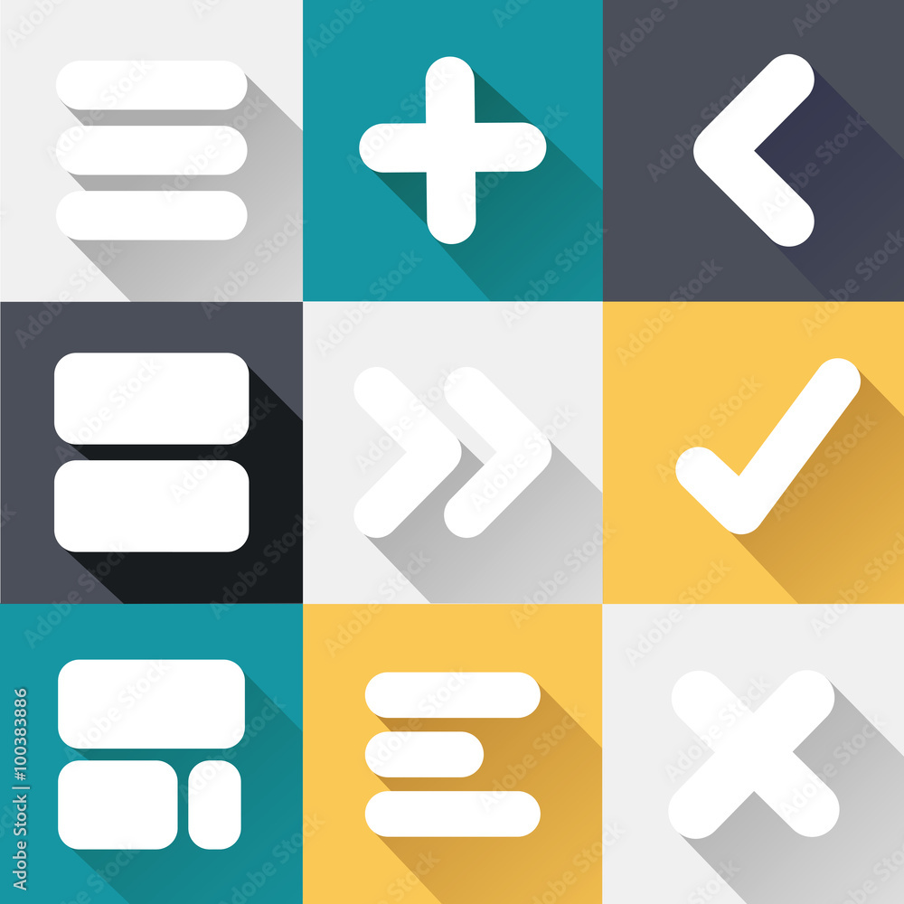 Obraz premium Icons set made in a flat style