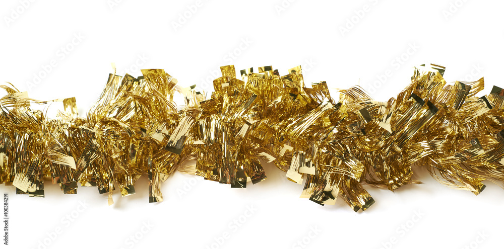 Line of a tinsel garland isolated Line of a tinsel garland isolated