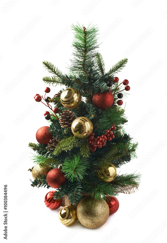 Tiny christmas tree composition isolated Tiny christmas tree composition isolated