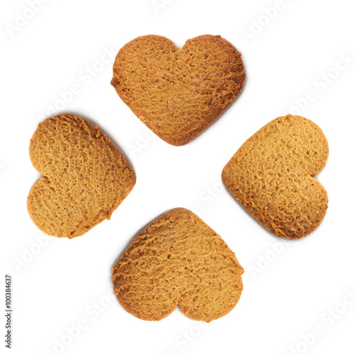 Heart shaped gingerbread isolated
