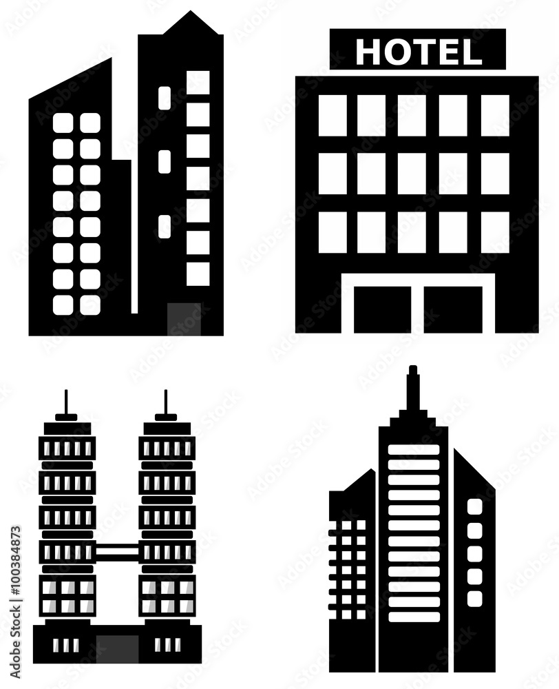 Immeubles en 4 icônes
