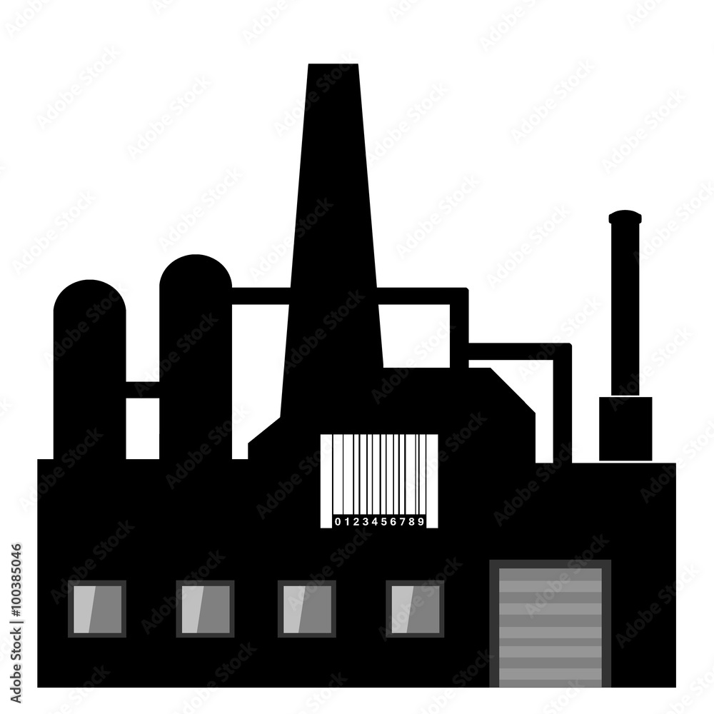 Code-barres sur une usine