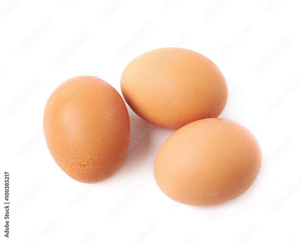 Three brown eggs composition isolated Three brown eggs composition isolated