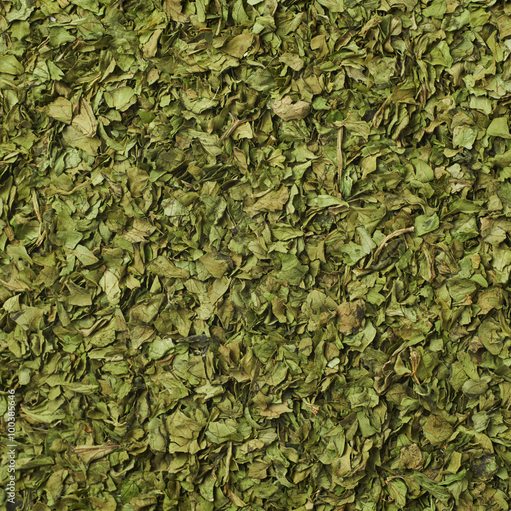 Surface covered with coreander seasoning Surface covered with coreander seasoning