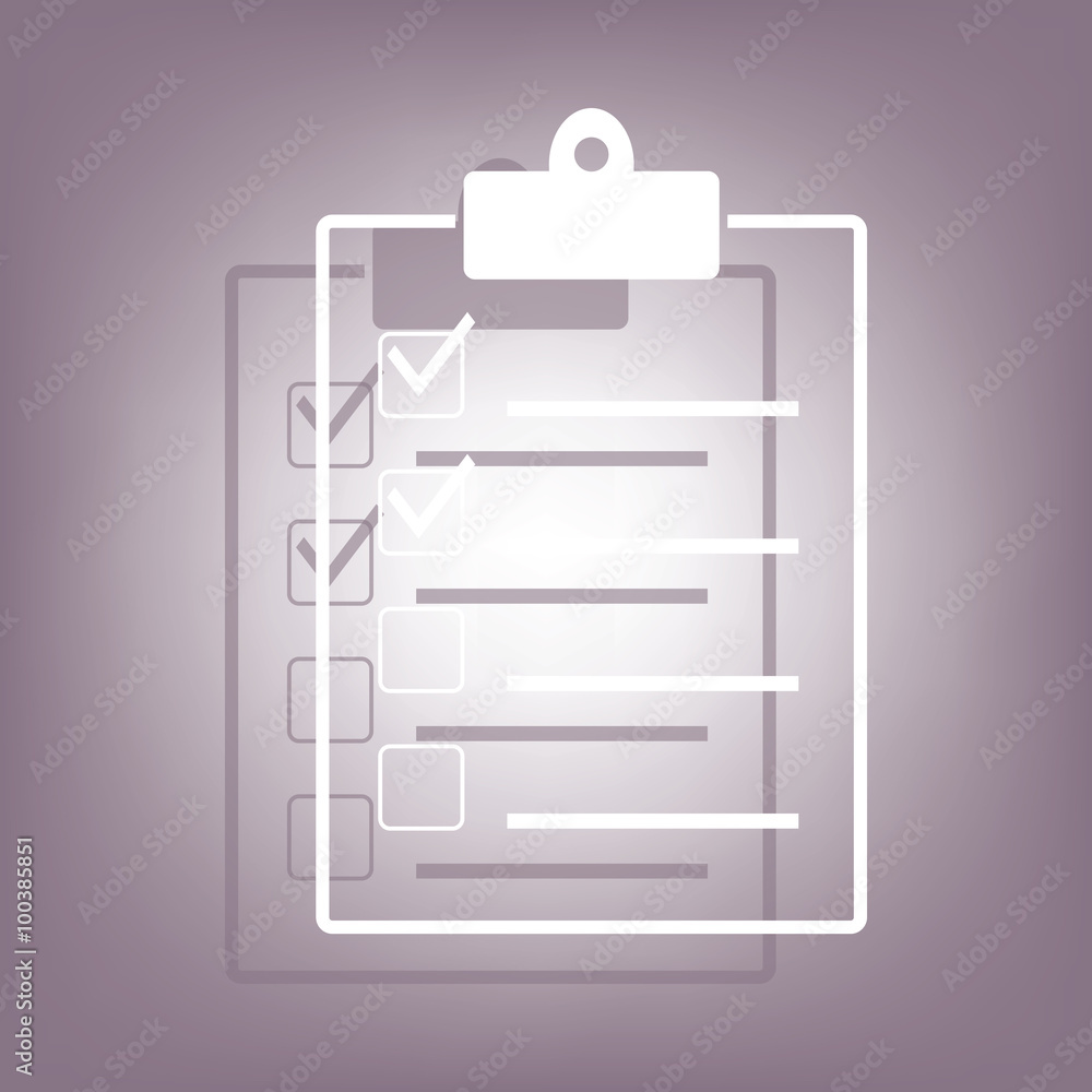 Checklist icon with shadow Checklist icon with shadow