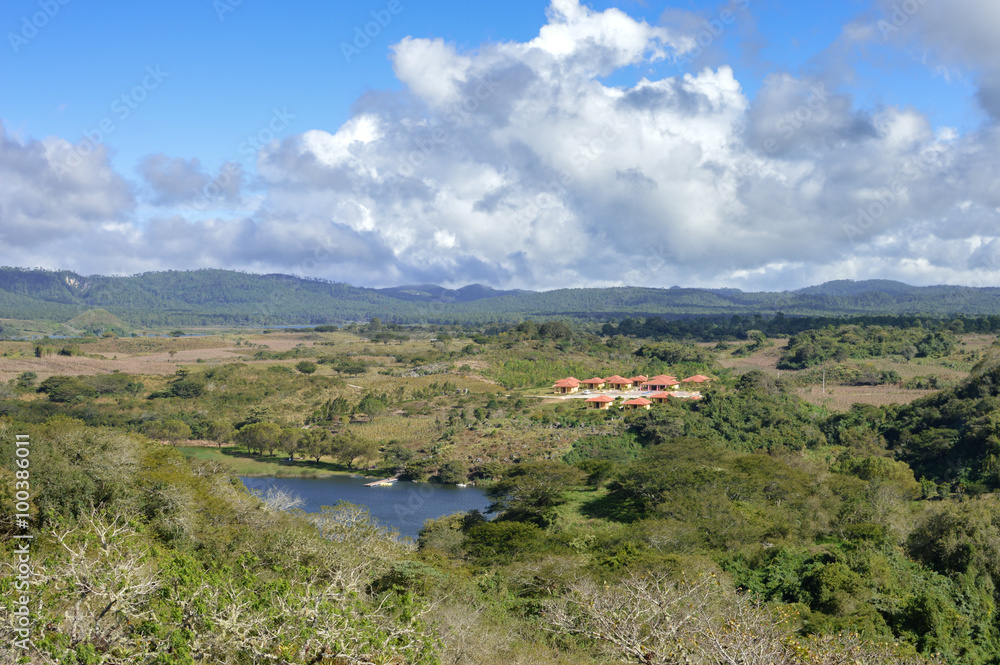 Landscape near archaeological site of Chinkultic in Chiapas, Mexico Landscape near archaeological site of Chinkultic in Chiapas, Mexico