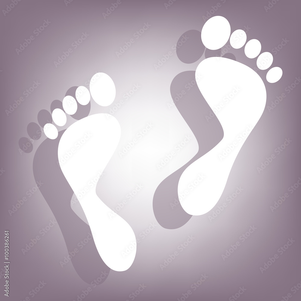Foot prints icon with shadow Foot prints icon with shadow