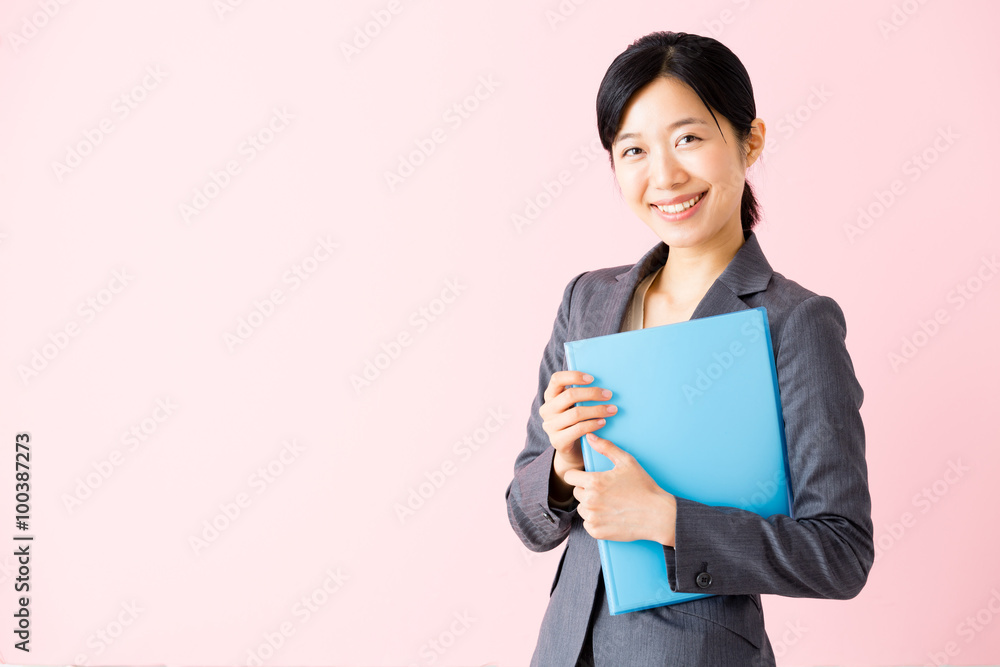 asian businesswoman isolated on pink background asian businesswoman isolated on pink background