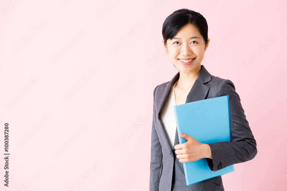 asian businesswoman isolated on pink background asian businesswoman isolated on pink background