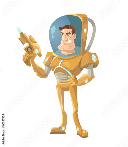 Star ship troopers character. Vector cartoon illustration