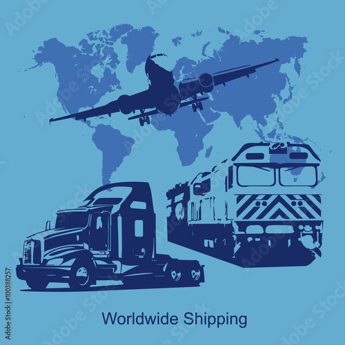 world shipping concept, vector illustration