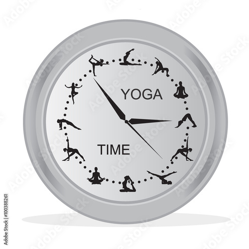 time for yoga concept, vector illustration