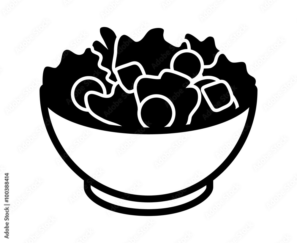 Garden salad with lettuce, tomatoes & bread crumbs flat icon for apps and websites Garden salad with lettuce, tomatoes & bread crumbs flat icon for apps and websites
