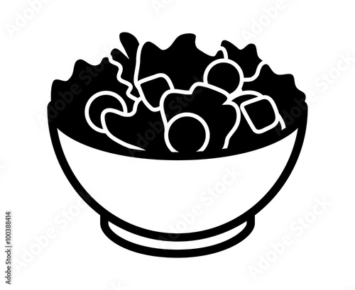 Garden salad with lettuce, tomatoes & bread crumbs flat icon for apps and websites